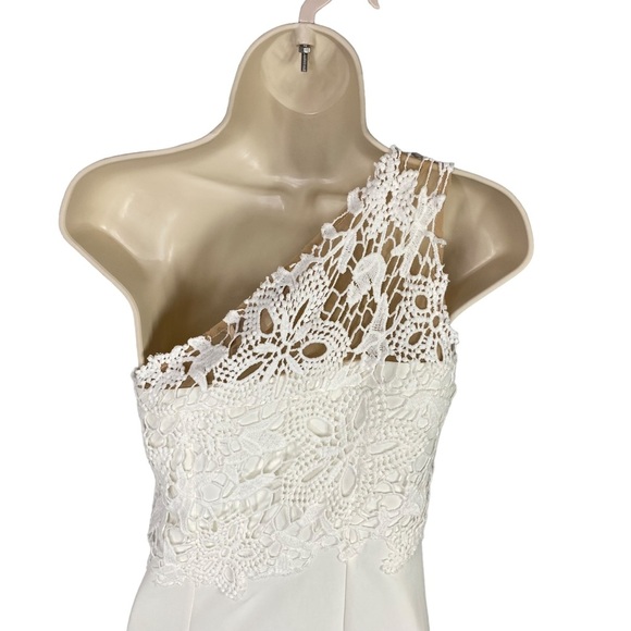 Lovers + Friends | NWT Yazmin Lace One Shoulder Mini Dress in Ivory Size XS - Picture 7 of 10